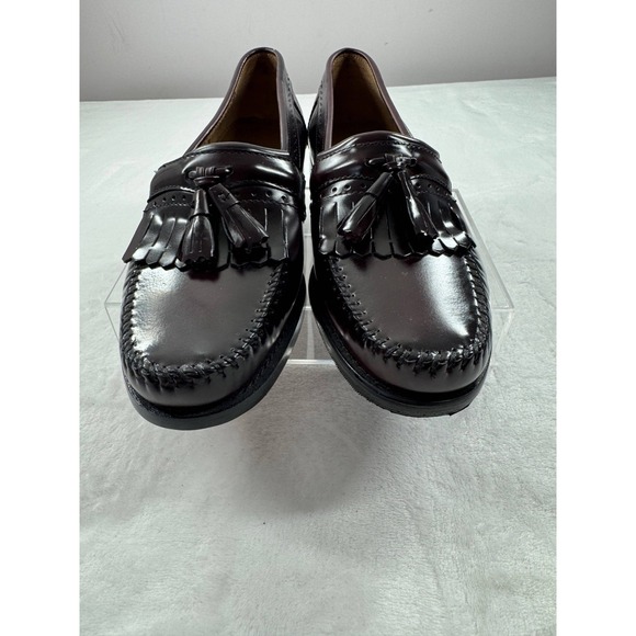 G.H. Bass and Co. Weejuns Loafers Men's 9.5 D Burgundy Leather Tassels Slip-On - Picture 2 of 14